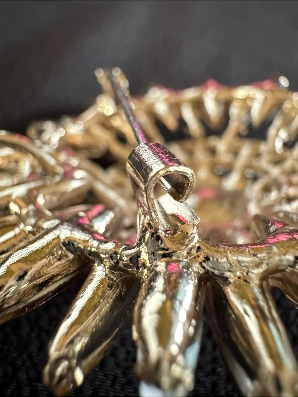 Vintage Autumn Rhinestone Starburst Brooch